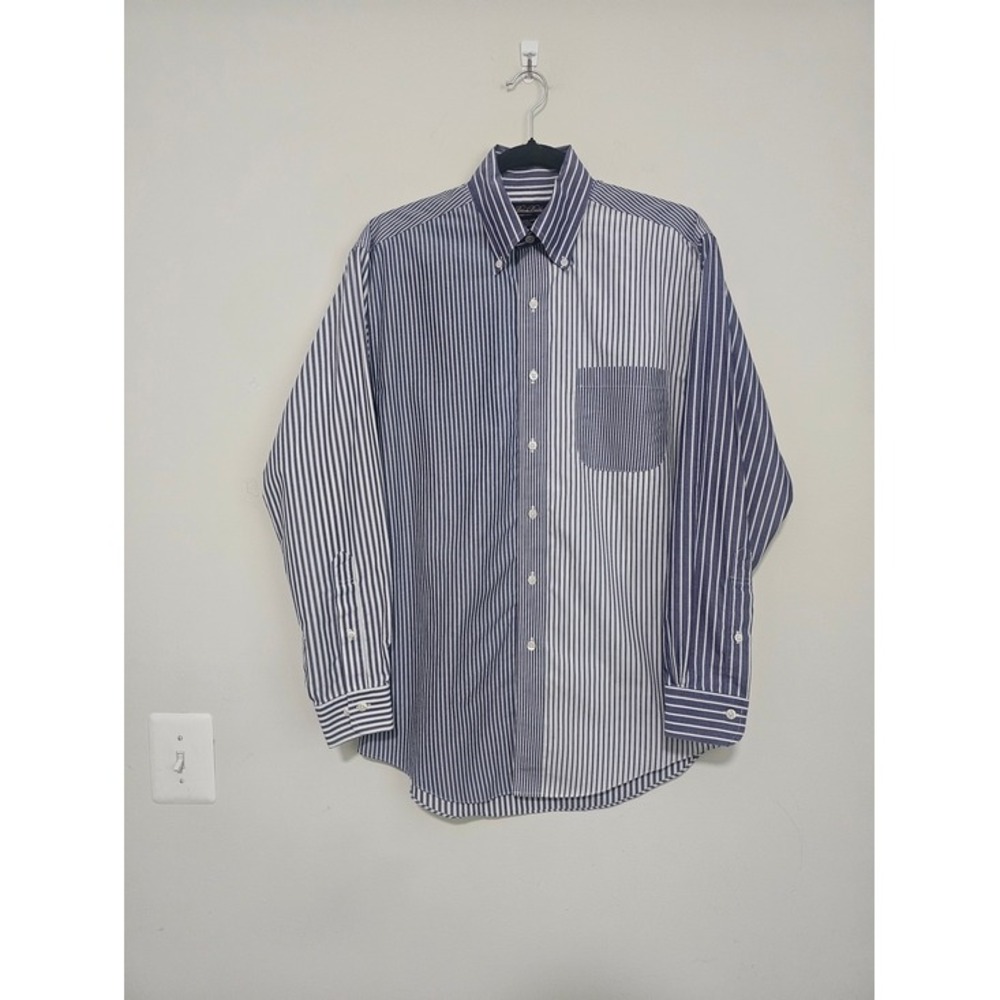 Brooks Brothers Mens S Blue Mixed Stripe Shirt Non-Iron Button Down Fun Shirt ~ - Picture 3 of 8